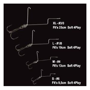 Zbrojenie do gum 4Play Offset treble S ( 9,5 cm )